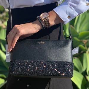 Kate Spade Black Glitter Crossbody Bag